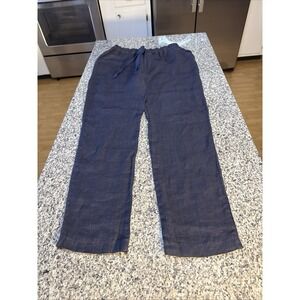 Baci 100% Italian Linen Navy Women's Sz Small Trendy Boho